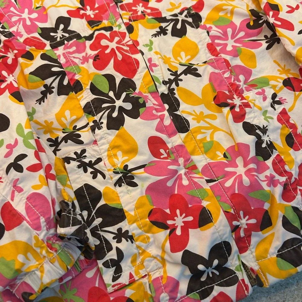 Old Navy‎ 2008 Vintage Y2K Floral Girls Kids Jacket Size Large 100% Cotton